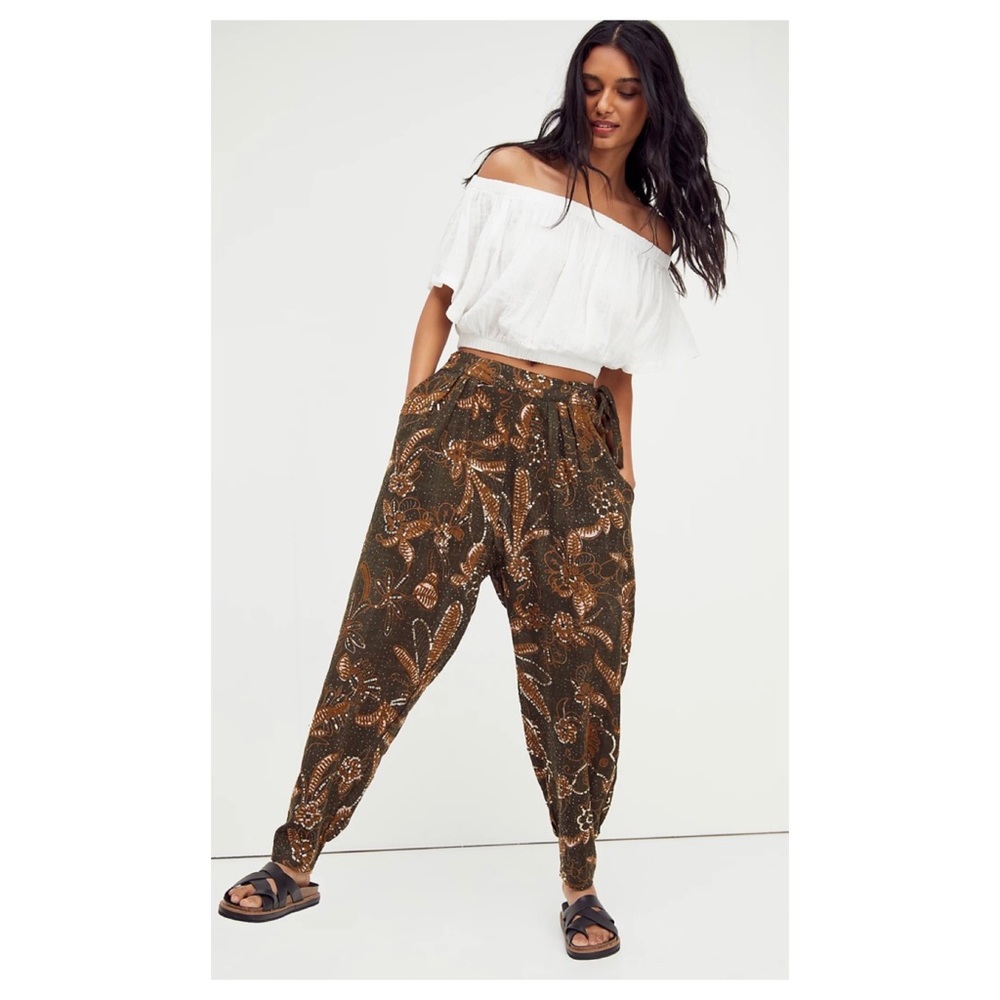 Free People Brown Patterned Pants